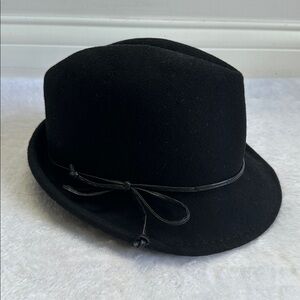 Vintage Scala Old Money Academia Artsy Boho Fedora Walking Hat Black Wool